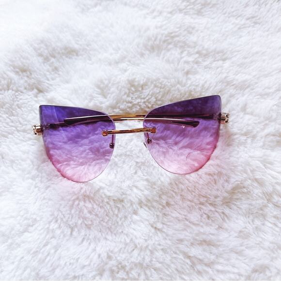 Ophelia Purple Floral Chic Sunglasses - Picture 1 of 10